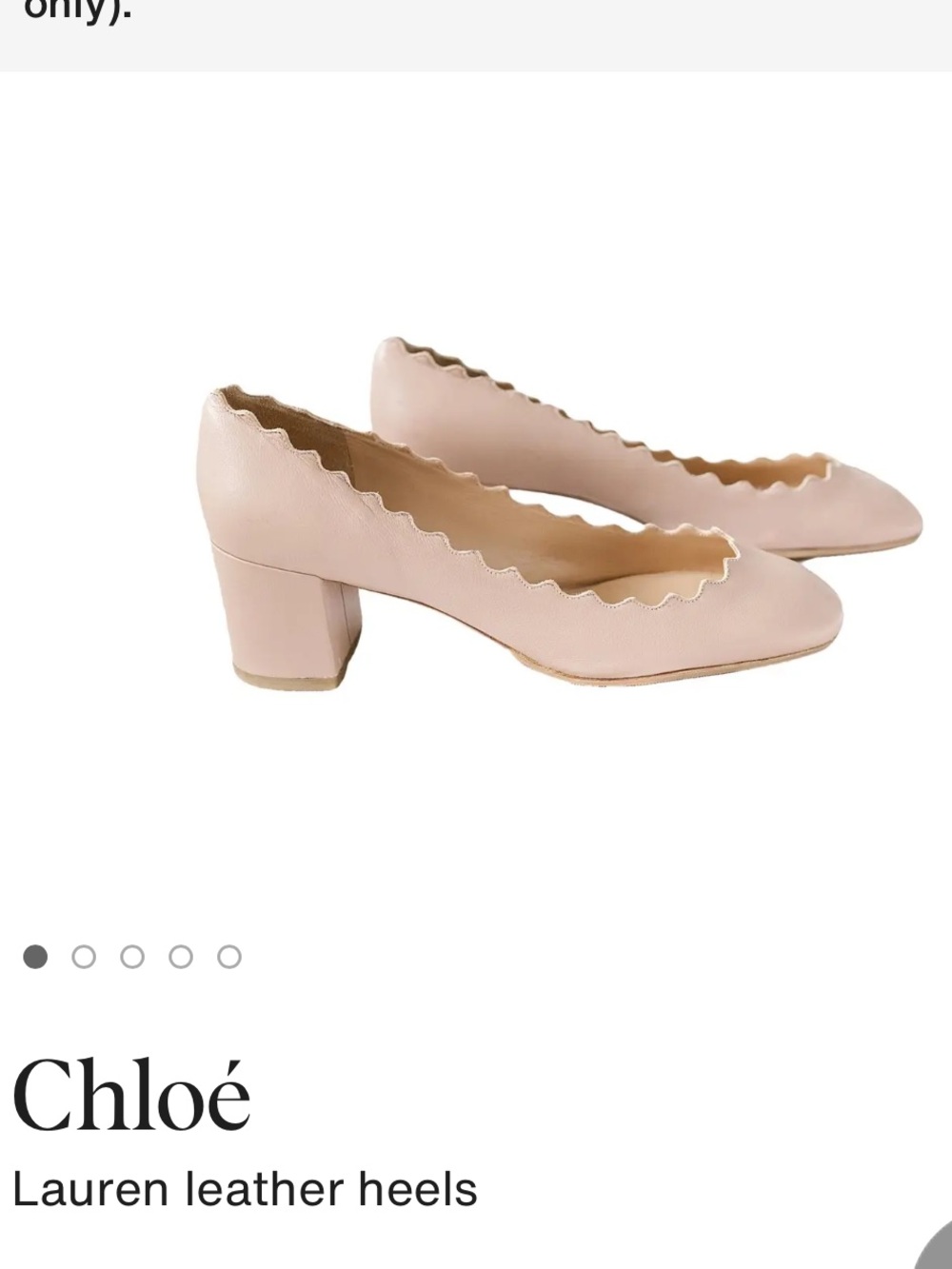 Chloé Lauren Scalloped Leather Block Heels in Blush Pink